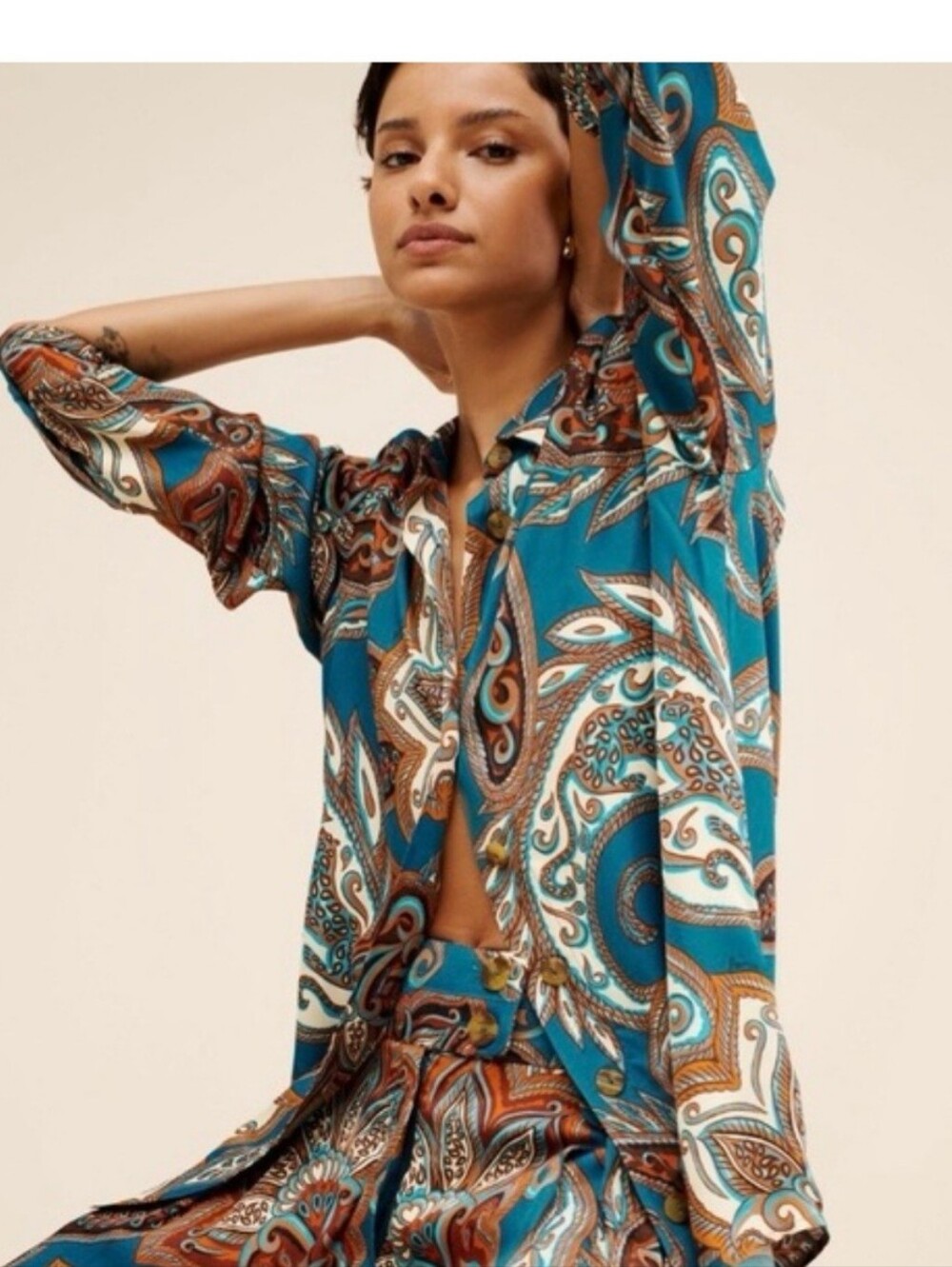 FARM Rio Multicolor LEOPARD & PAISLEY Blouse
